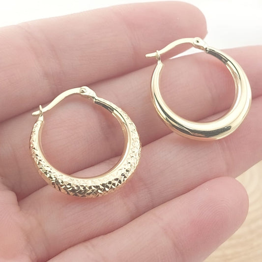 Argollas 20mm/3mm Oro 10k Italia 27384
