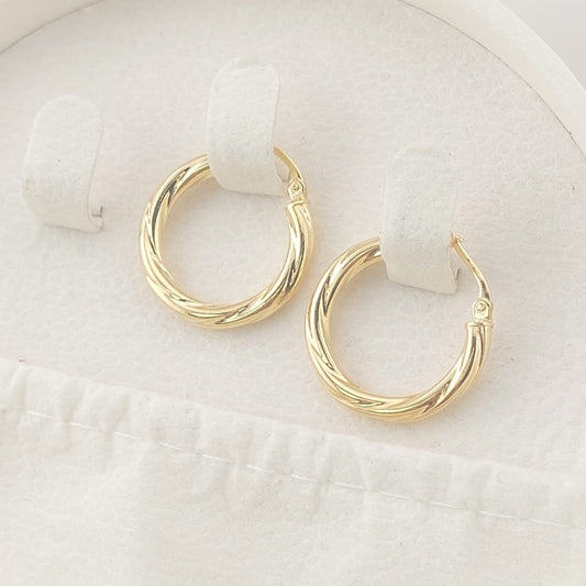 Argollas 20mm/2mm Oro 10k Italia 27389
