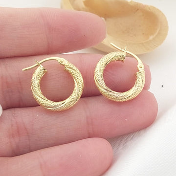 Argollas 13mm Oro 10k Italia 27414