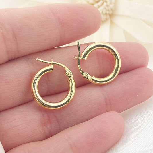 Argollas 13mm Oro 10k Italia 27412