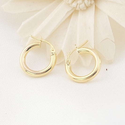 Argollas 13mm Oro 10k Italia 27412