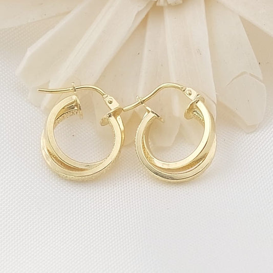 Argollas 13mm Oro 10k Italia 27411