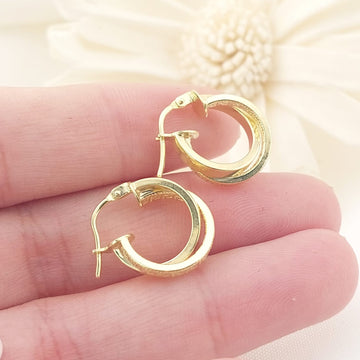 Argollas 13mm Oro 10k Italia 27411