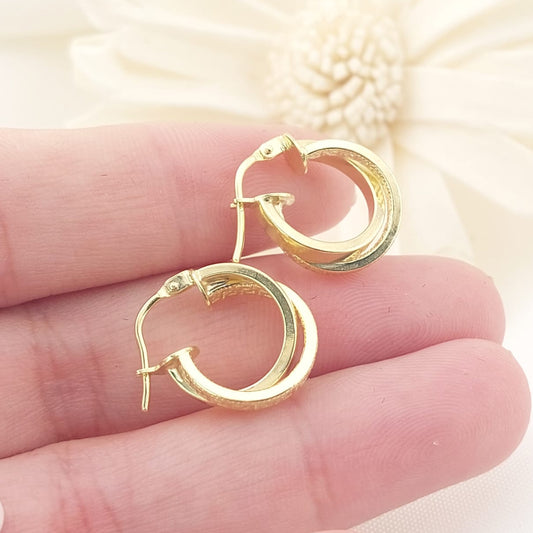 Argollas 13mm Oro 10k Italia 27411