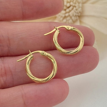 Argollas 12mm Oro 10k Italia 27413