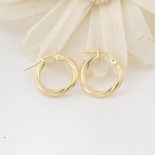 Argollas 12mm Oro 10k Italia 27413