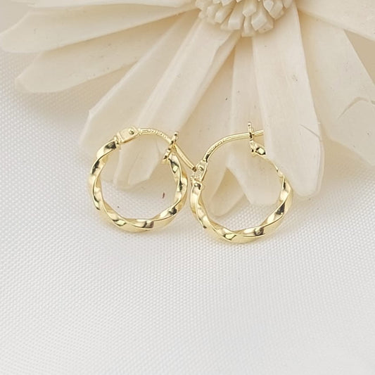 Argollas 13mm Oro 10k Italia 27410