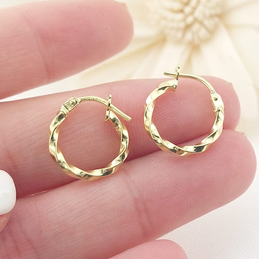 Argollas 13mm Oro 10k Italia 27410