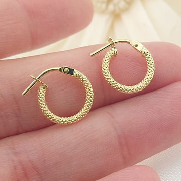 Argollas 10mm Oro 10k Italia 27417