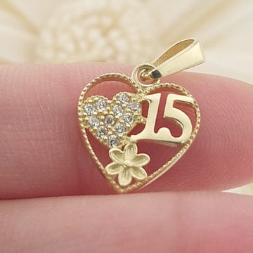 Dije Corazon 15 Años 12mm Oro 10k 27425