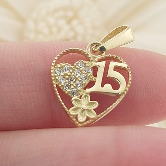 Dije Corazon 15 Años 12mm Oro 10k 27425