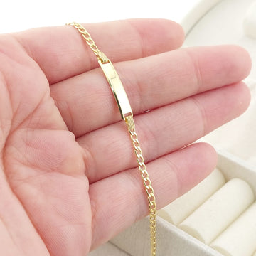 Pulsera Placa Niños 14cm/2mm Oro 10k 26050