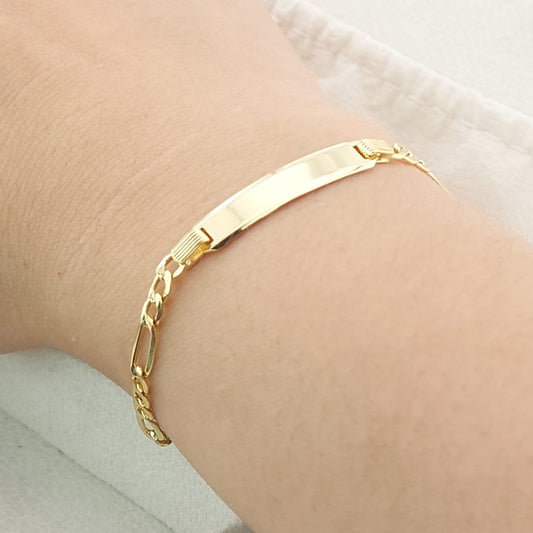 Pulsera Placa 16cm/3mm Oro 10k 27428