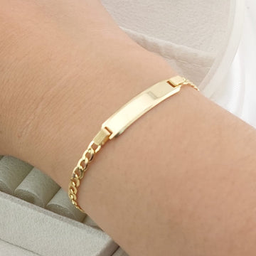 Pulsera Placa 16cm/3mm Oro 10k 27427