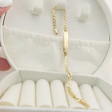 Pulsera Placa Niños 14cm/3mm Oro 10k 27426