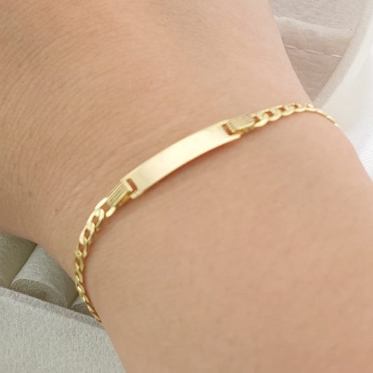 Pulsera Placa Niños 14cm/3mm Oro 10k 27426
