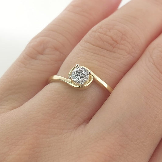 Anillo Compromiso Promesa CZ 5mm Oro 10k 27455