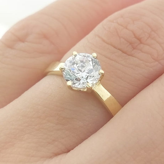 Anillo Compromiso Promesa CZ 6mm Oro 10k 27461