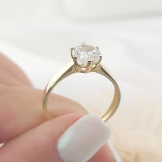 Anillo Compromiso Promesa CZ 6mm Oro 10k 27461