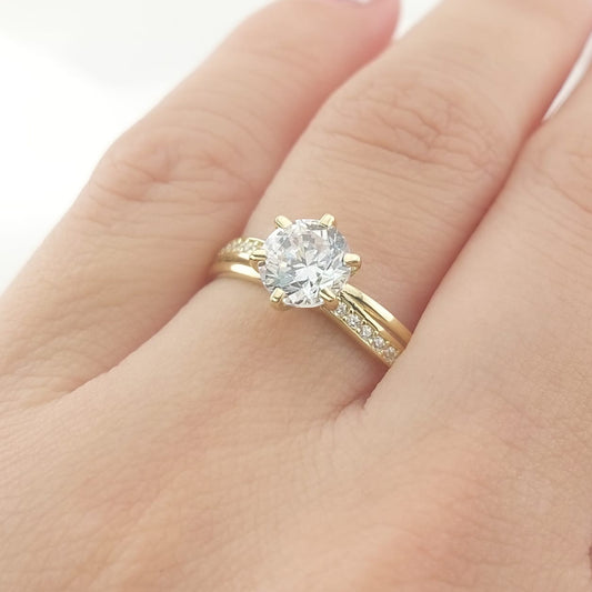 Anillo Compromiso Promesa CZ 6mm Oro 10k 27454