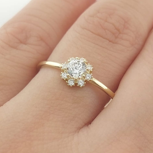 Anillo Compromiso Promesa CZ 4mm Oro 10k 27452