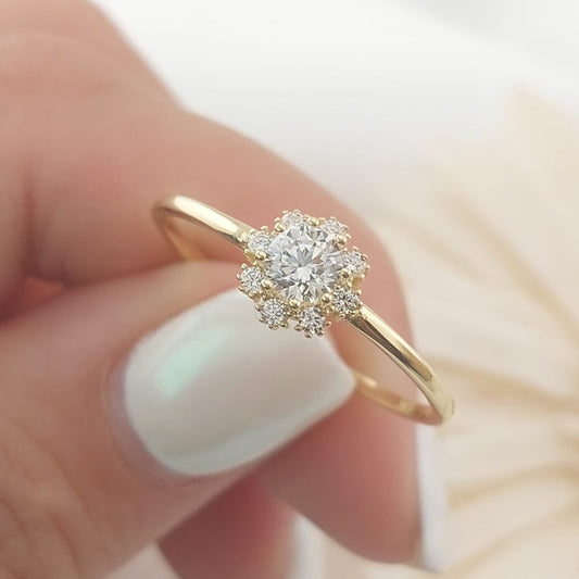 Anillo Compromiso Promesa CZ 4mm Oro 10k 27452