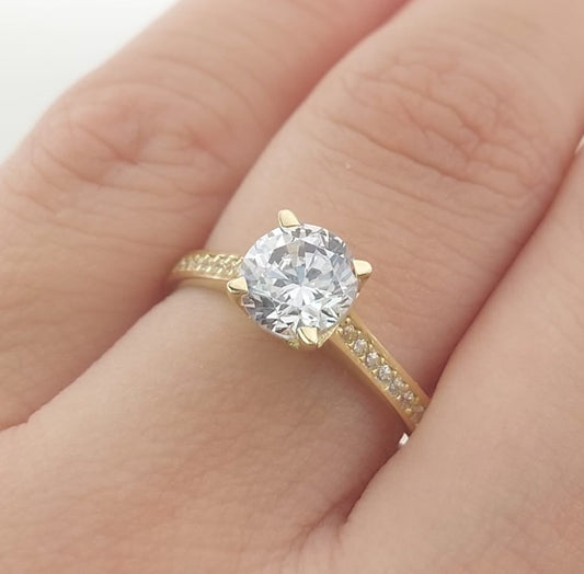 Anillo Compromiso Promesa CZ 5mm Oro 10k 27463
