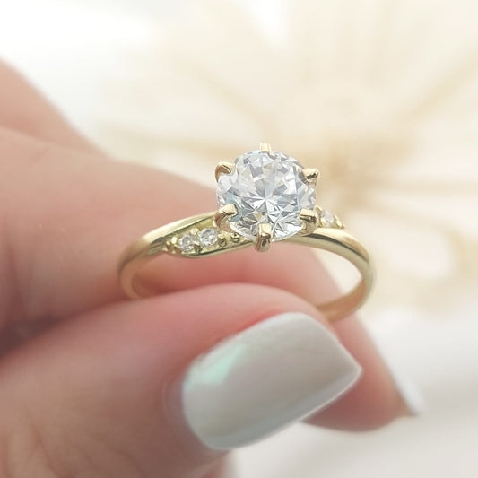 Anillo Compromiso Promesa CZ 6mm Oro 10k 27457