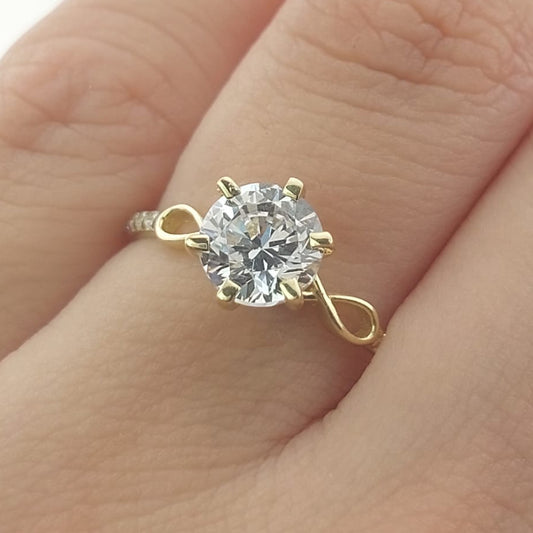Anillo Compromiso Promesa CZ 6mm Oro 10k 27458