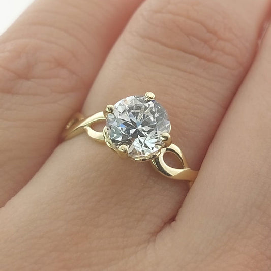 Anillo Compromiso Promesa CZ 7mm Oro 10k 27460