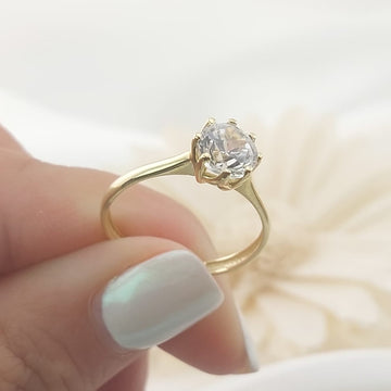 Anillo Compromiso Promesa CZ 6mm Oro 10k 27459