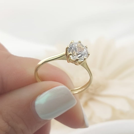 Anillo Compromiso Promesa CZ 6mm Oro 10k 27459