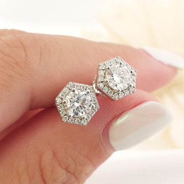 Aretes 5mm/1mmx18 Moissanite Color D 1.18CT VVS1 Plata 925 26746