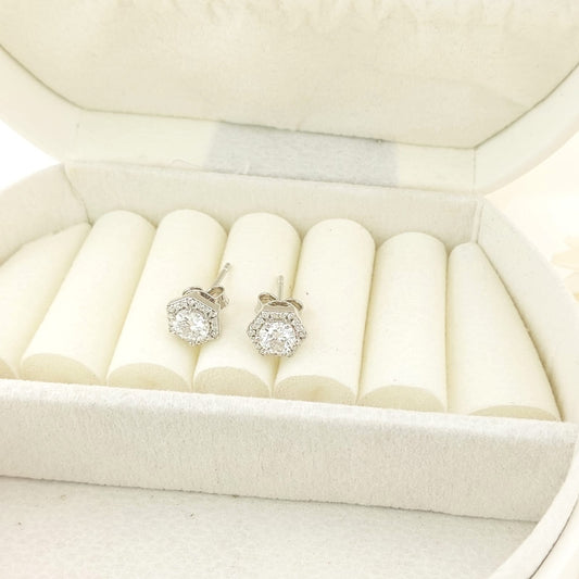 Aretes 5mm/1mmx18 Moissanite Color D 1.18CT VVS1 Plata 925 26746