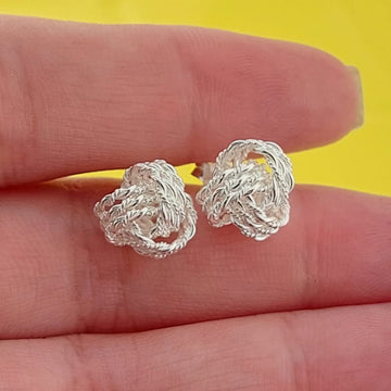 Aretes Nudo 10mm Plata 925 26166