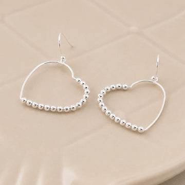 Aretes Corazónes 30mm Plata 925 27469