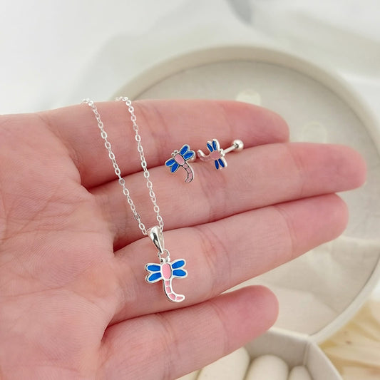 Juego Dama Nina Aretes Rosca Plata 925 25291