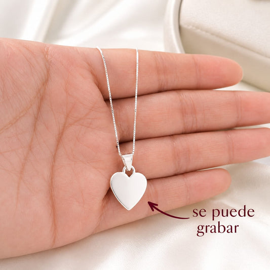 Collar 50cm Dije Corazón 15mm Plata 925 26774GR