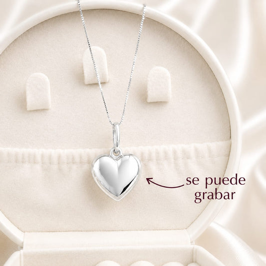 Collar 50cm Dije Corazón 20mm Plata 925 24282GR