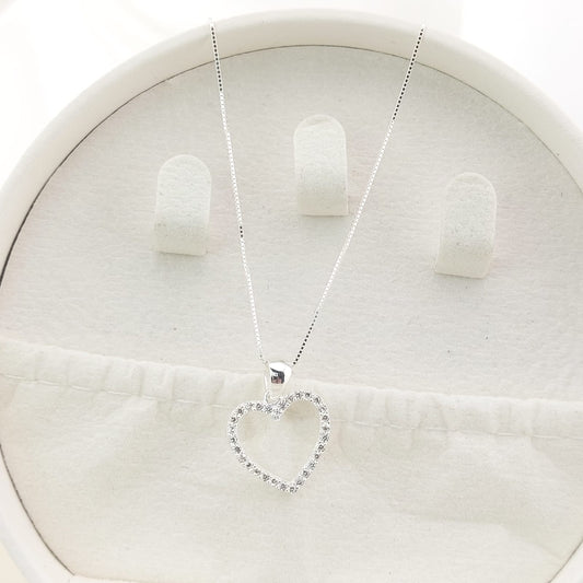 Collar 50cm Dije Corazón 16mm Plata 925 26929