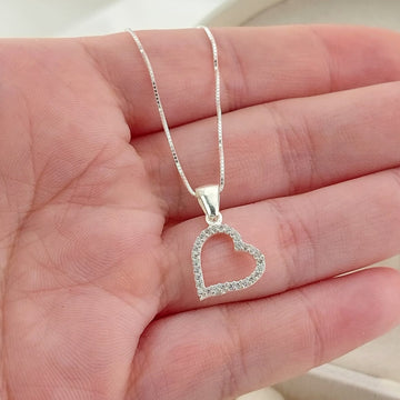 Collar 50cm Dije Corazón 14mm Plata 925 26923