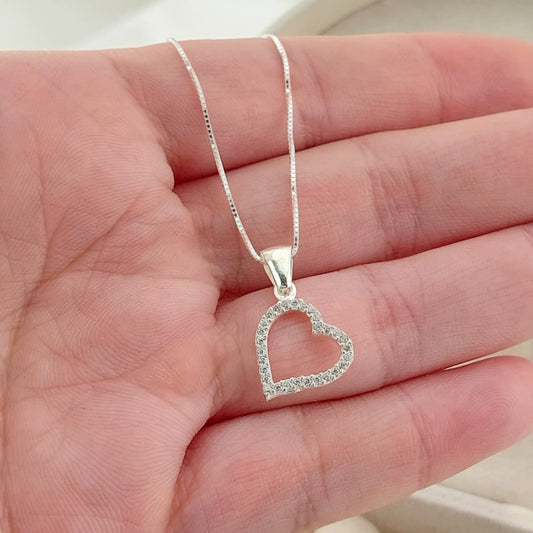 Collar 50cm Dije Corazón 14mm Plata 925 26923