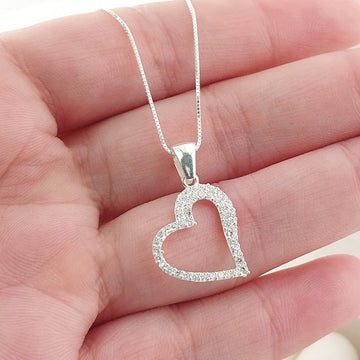 Collar 50cm Dije Corazón 16mm Plata 925 26918