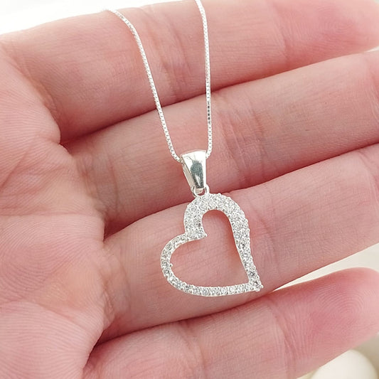 Collar 50cm Dije Corazón 16mm Plata 925 26918