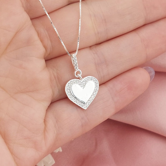Collar 50cm Dije Corazón 15mm Plata 925 26921GR