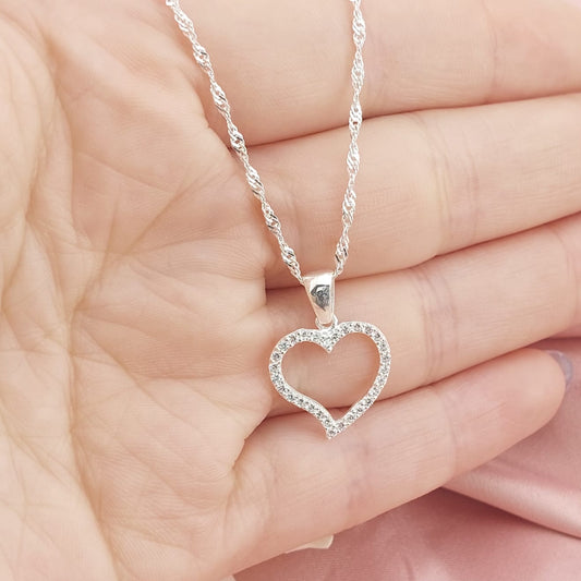 Collar 50cm Dije Corazón 16mm Plata 925 26919