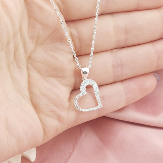 Collar 50cm Dije Corazón 16mm Plata 925 26918