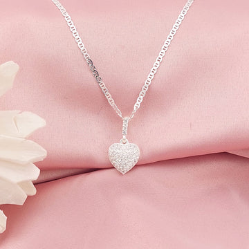 Collar 50cm Dije Corazón 12mm Plata 925 26920