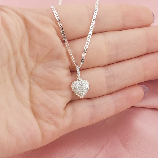 Collar 50cm Dije Corazón 12mm Plata 925 26920