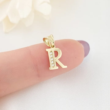 Dije Letra R 10mm Oro 10k 26674